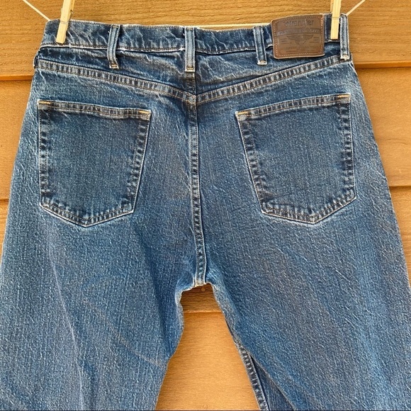 Vintage Wrangler Regular Fit Straight Leg Lightly Distressed Blue Jeans - Picture 7 of 13